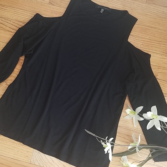Jasmine & Juliana Black Cold Shoulder Top XS - Picture 2 of 5